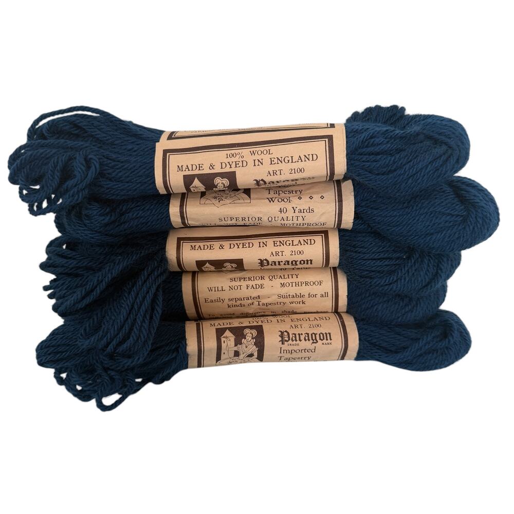 Vtg Paragon Tapestry Wool 40 yds. ART. 2100/926 Gobelin Blue ENGLAND Lot of 5